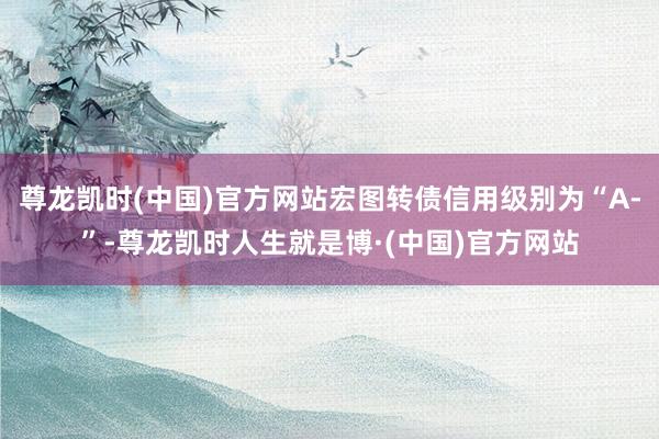 尊龙凯时(中国)官方网站宏图转债信用级别为“A-”-尊龙凯时人生就是博·(中国)官方网站