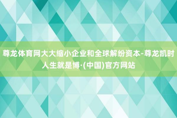 尊龙体育网大大缩小企业和全球解纷资本-尊龙凯时人生就是博·(中国)官方网站
