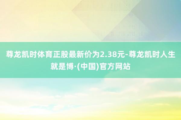 尊龙凯时体育正股最新价为2.38元-尊龙凯时人生就是博·(中国)官方网站