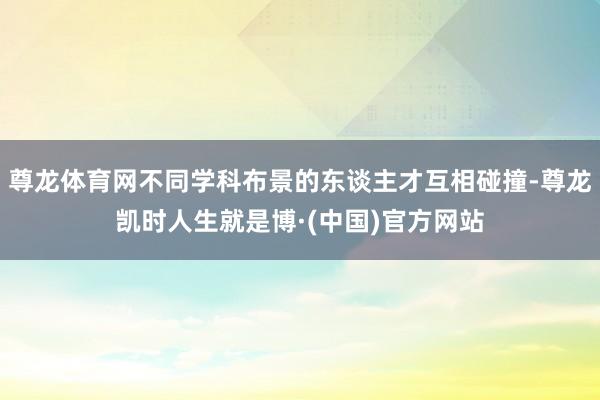尊龙体育网不同学科布景的东谈主才互相碰撞-尊龙凯时人生就是博·(中国)官方网站