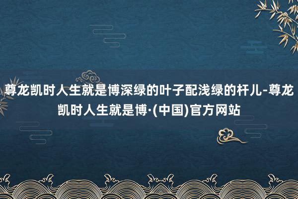 尊龙凯时人生就是博深绿的叶子配浅绿的杆儿-尊龙凯时人生就是博·(中国)官方网站
